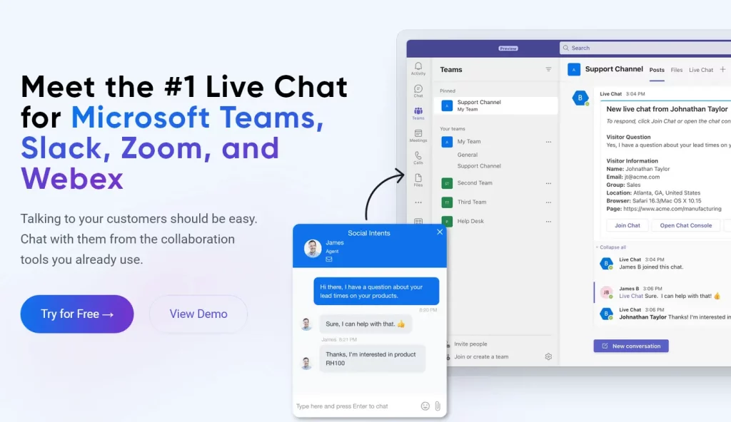 Social Intents - AI Customer Service Live Chat - Easy With AI