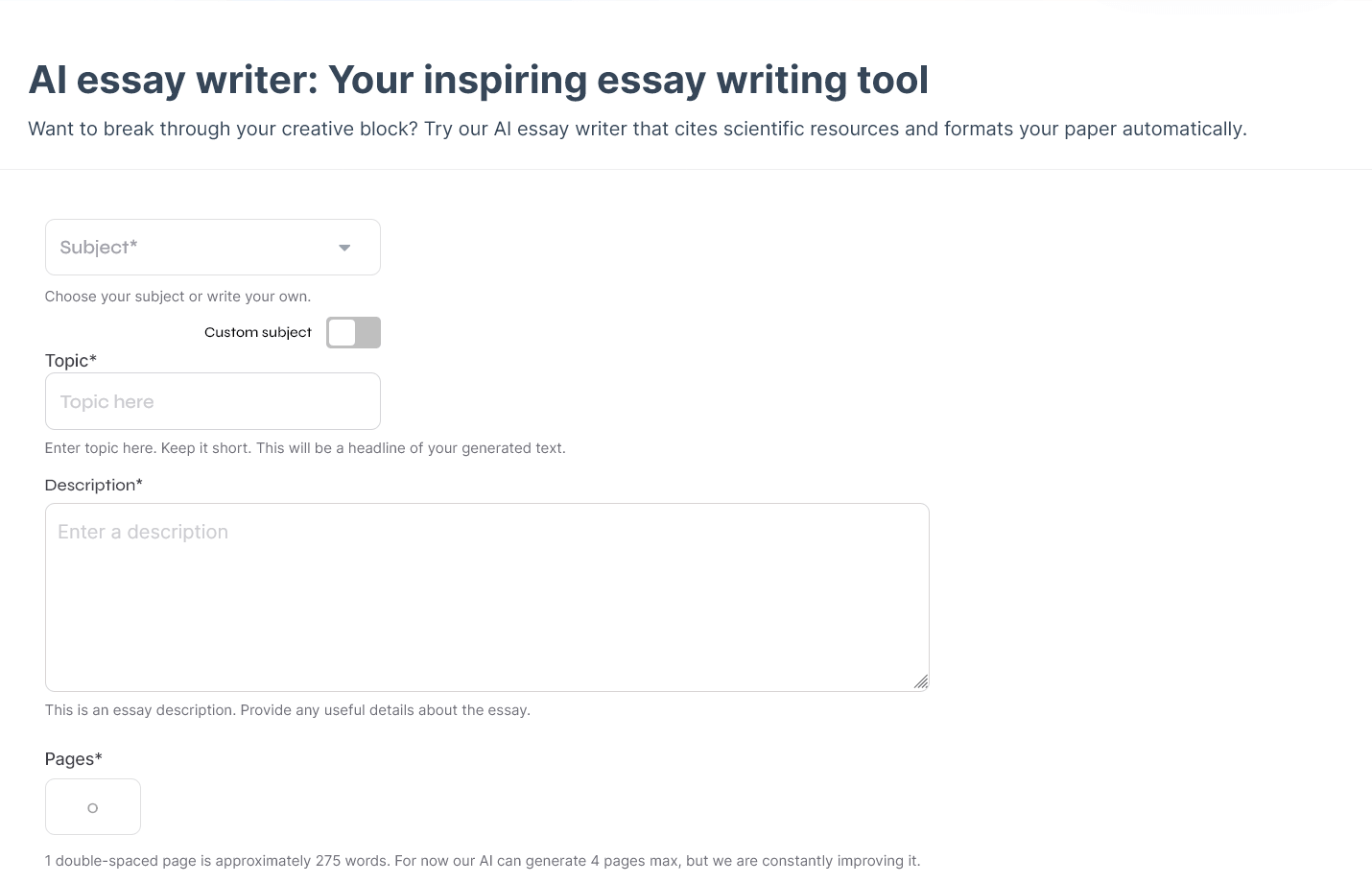 ai essay writer 2500 words